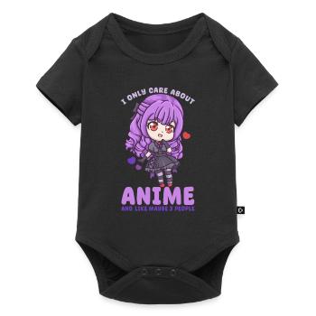 I Only Care About Anime And Maybe 3 People - Baby Premium Kurzarmbody - Schwarz - Vorne