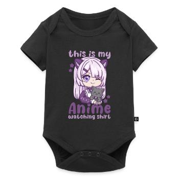 Ceci est ma chemise de regarder l’anime I Kawaii Otaku - Body à manches courtes Premium Bébé - noir - Devant