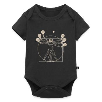 Vitruvian Man Padel Tennis Paddle - Baby Premium short-sleeve bodysuit - black - Front