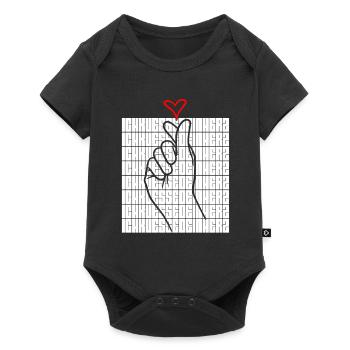 I kiss your heart love message - Baby Premium short-sleeve bodysuit - black - Front