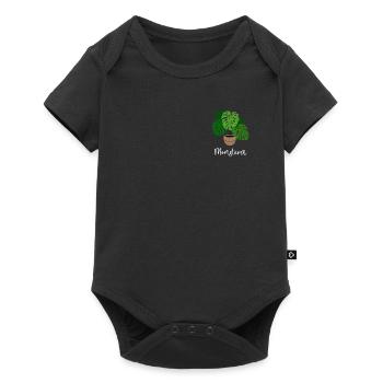 Monstera Flora Houseplant Gardener - Baby Premium short-sleeve bodysuit - black - Front