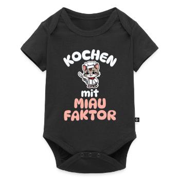 Kochen mit Miau Faktor - Katze kochen - Baby Premium Kurzarmbody - Schwarz - Vorne