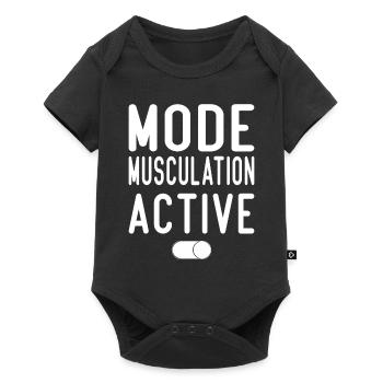 Mode Musculation Activé | Idée Cadeau - Body à manches courtes Premium Bébé - noir - Devant