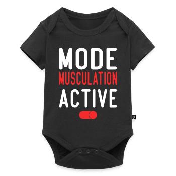 Mode Musculation Activé | Idée Cadeau - Body à manches courtes Premium Bébé - noir - Devant