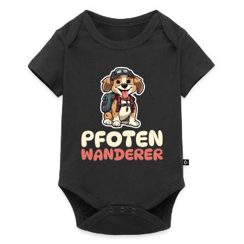 Pfotenwanderer - Wandern - Hunde - Baby Premium Kurzarmbody - Schwarz - Vorne