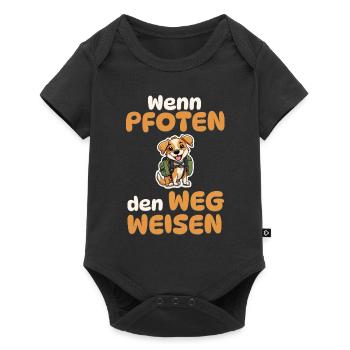 Wenn Pfoten den Weg weisen - Wandern - Hunde - Baby Premium Kurzarmbody - Schwarz - Vorne