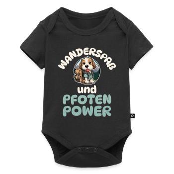 Wanderspaß und Pfotenpower - Wandern - Hunde - Baby Premium Kurzarmbody - Schwarz - Vorne