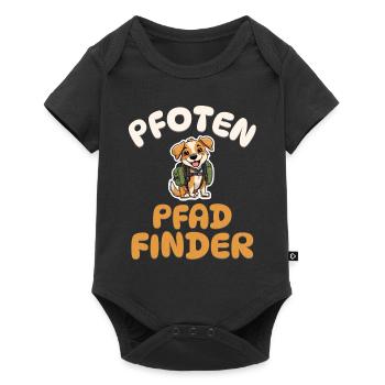 Pfotenpfadfinder - Wandern - Hunde - Baby Premium Kurzarmbody - Schwarz - Vorne