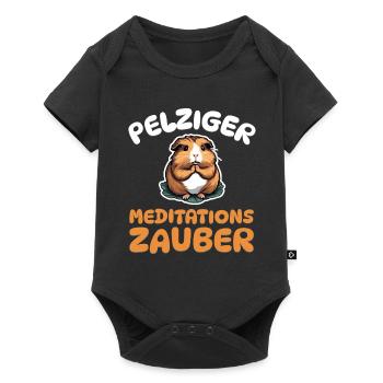 Pelziger Meditationszauber - Meerschweinchen - Baby Premium Kurzarmbody - Schwarz - Vorne
