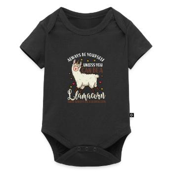 Always be Yourself Funny Llamacorn Gift - Baby Premium Kurzarmbody - Schwarz - Vorne