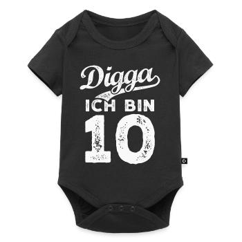Digga Ich Bin 10 Jahre 10. Geburtstag - Baby Premium Kurzarmbody - Schwarz - Vorne
