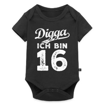 Digga Ich Bin 16 Jahre 16. Geburtstag - Baby Premium Kurzarmbody - Schwarz - Vorne