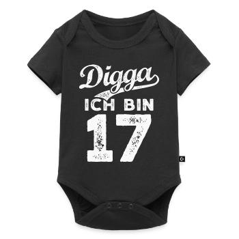 Digga Ich Bin 17 Jahre 17. Geburtstag - Baby Premium Kurzarmbody - Schwarz - Vorne