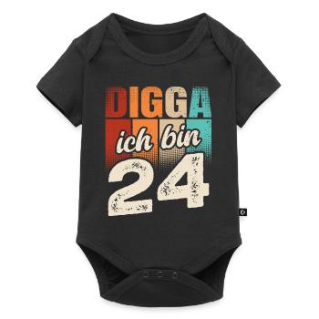 Digga Ich Bin 24 Jahre 24. Geburtstag - Baby Premium Kurzarmbody - Schwarz - Vorne