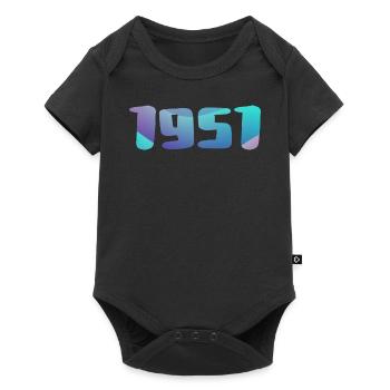 1951 Geburtstagsgeschenk Vintage 1951 Retro 1951 - Baby Premium Kurzarmbody - Schwarz - Vorne