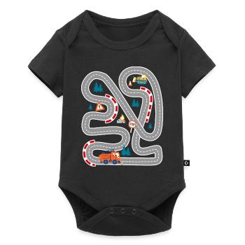 Jouer course de voitures sur dos cadeau famille - Body à manches courtes Premium Bébé - noir - Devant