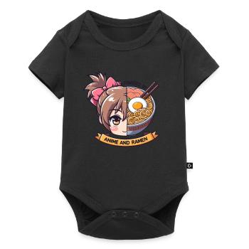 Powered By Anime And Ramen - Baby Premium short-sleeve bodysuit - black - Front