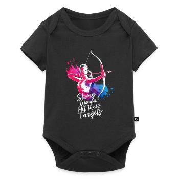 Strong women hit their targets Archery - Baby Premium short-sleeve bodysuit - black - Front