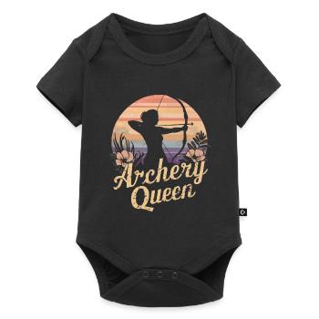 Reine du tir à l’arc - Body à manches courtes Premium Bébé - noir - Devant