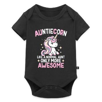 Tante, Tante, Licorne - Body à manches courtes Premium Bébé - noir - Devant