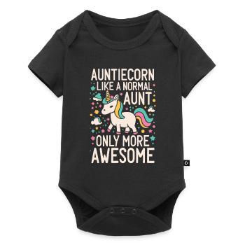 Tante, Tante, Licorne - Body à manches courtes Premium Bébé - noir - Devant