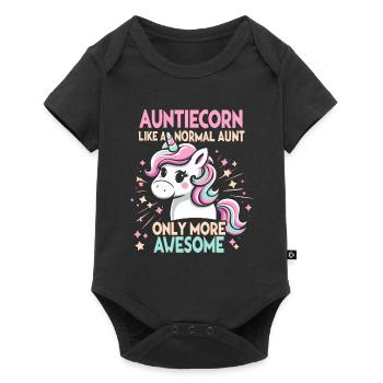 Tante, Tante, Licorne - Body à manches courtes Premium Bébé - noir - Devant