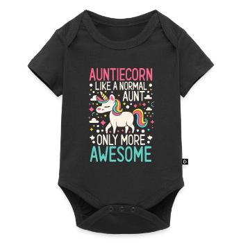 Tante, Tante, Licorne - Body à manches courtes Premium Bébé - noir - Devant
