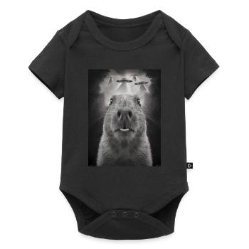 Capybara Selfie OVNI Extraterrestres Drôles D’animaux Photos - Body à manches courtes Premium Bébé - noir - Devant