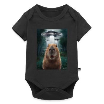Capybara Selfie OVNI Extraterrestres Drôles D’animaux Photos - Body à manches courtes Premium Bébé - noir - Devant