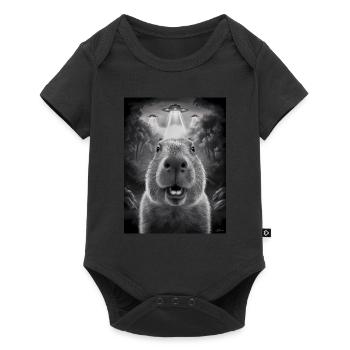 Capybara Selfie OVNI Extraterrestres Drôles D’animaux Photos - Body à manches courtes Premium Bébé - noir - Devant
