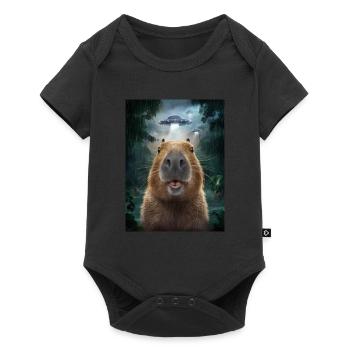 Capybara Selfie OVNI Extraterrestres Drôles D’animaux Photos - Body à manches courtes Premium Bébé - noir - Devant