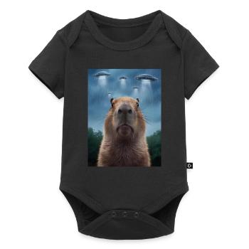 Capybara Selfie OVNI Extraterrestres Drôles D’animaux Photos - Body à manches courtes Premium Bébé - noir - Devant