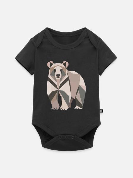 Bär Polygon - Baby Premium Kurzarmbody - Schwarz