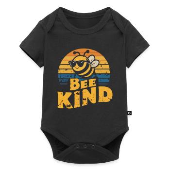 Bee Kind Biene - Baby Premium Kurzarmbody - Schwarz - Vorne