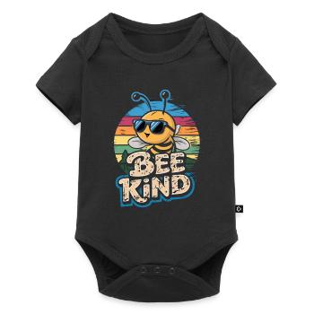 Bee Kind Biene - Baby Premium Kurzarmbody - Schwarz - Vorne