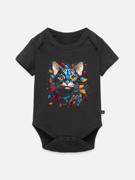 Bengal Katze - Baby Premium Kurzarmbody - Schwarz