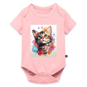 Chat du Bengale - Body à manches courtes Premium Bébé - rose - Devant