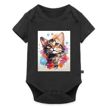 Bengal Cat - Baby Premium short-sleeve bodysuit - black - Front