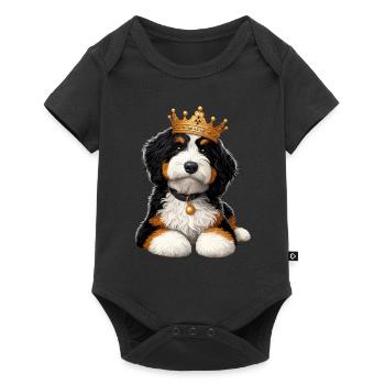 Bernedoodle Dog Crown - Baby Premium short-sleeve bodysuit - black - Front