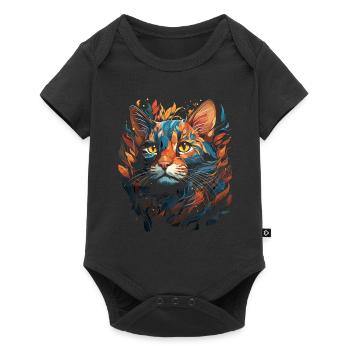 Bengal Cat - Baby Premium short-sleeve bodysuit - black - Front