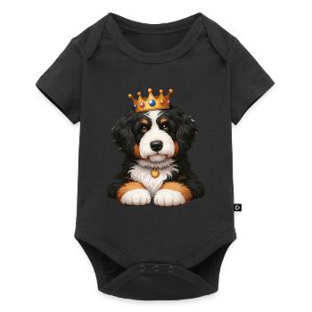 Bernedoodle Dog Crown - Baby Premium short-sleeve bodysuit - black - Front