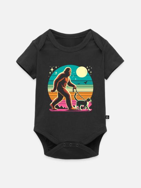 Bigfoot Cat - Baby Premium short-sleeve bodysuit - black