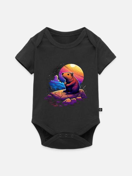 Wasserschwein - Baby Premium Kurzarmbody - Schwarz