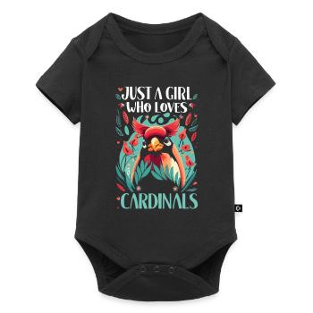 Juste une fille qui aime le cardinal Vogel cardinal rouge - Body à manches courtes Premium Bébé - noir - Devant