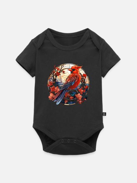 Rotkardinal Kardinal Vogel - Baby Premium Kurzarmbody - Schwarz