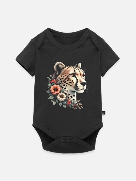 Cheetah Gepard - Baby Premium Kurzarmbody - Schwarz