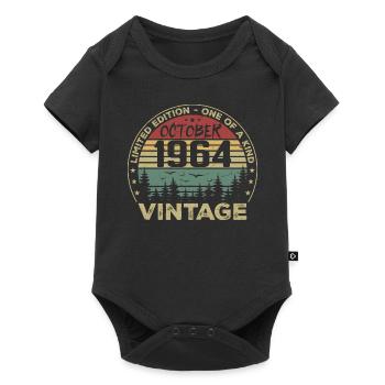 Anniversaire Millésime Fabriqué en Octobre 1964 - Body à manches courtes Premium Bébé - noir - Devant