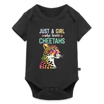 Juste une fille qui aime les guépards Gepard - Body à manches courtes Premium Bébé - noir - Devant