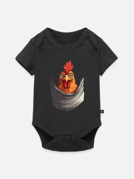 Chicken In Pocket - Baby Premium Kurzarmbody - Schwarz