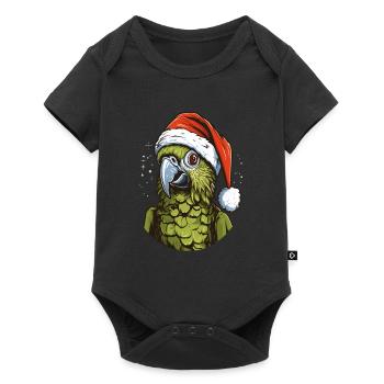 Budgie Parakeet Christmas Santa Hat - Baby Premium short-sleeve bodysuit - black - Front